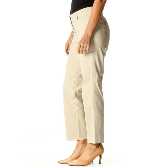 White House Black Market Beige Solid Classic Trousers - Picture 2 of 3